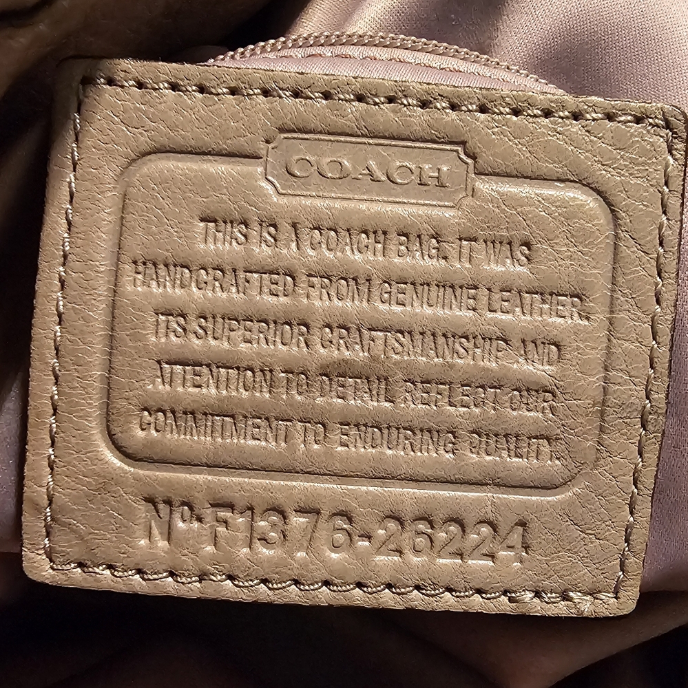 Coach Pebbled Leather Madison Phoebe In Taupe Preloved - Picture 7 of 16